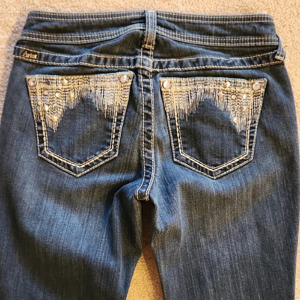 Ariat Turuoise Blue Women's Studded Denim Jeans 26R - Picture 1 of 14